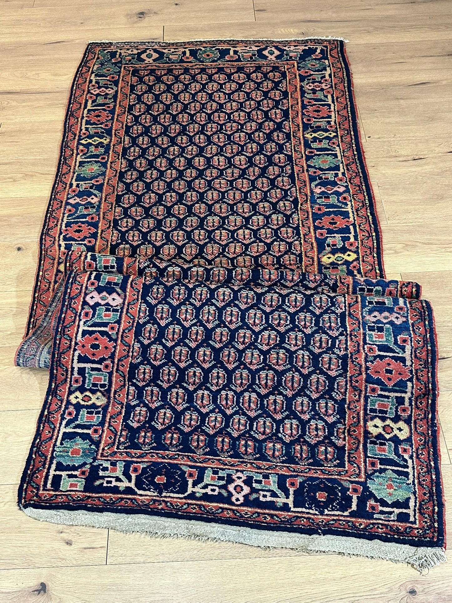 Orientteppich handgeknüpft Malayer Läufer 323x100 cm