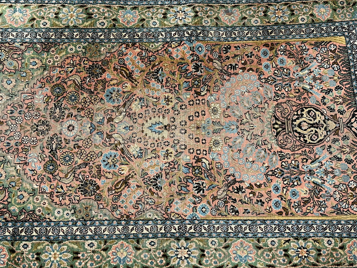 Orientteppich handgeknüpft Kaschmir Ghom Lebensbaum 150x94 cm