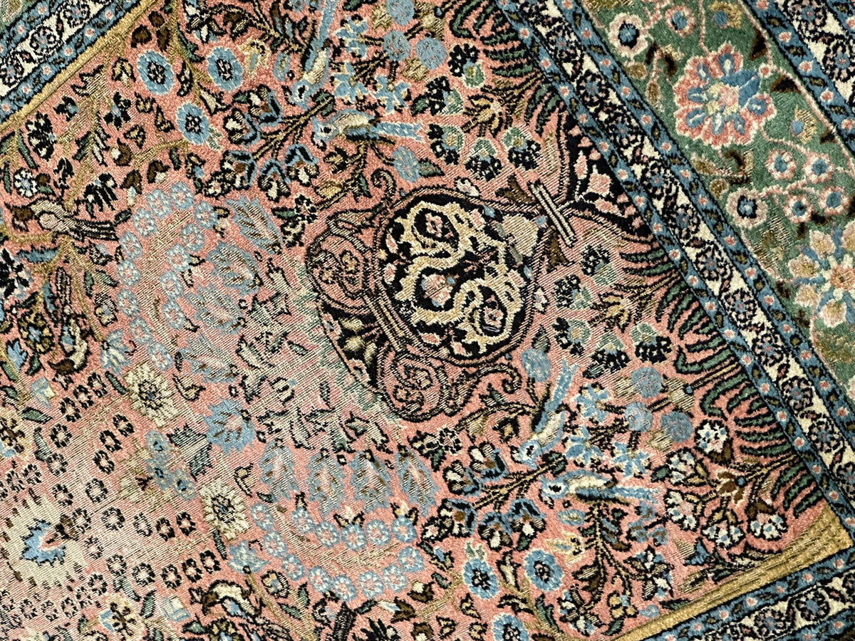 Orientteppich handgeknüpft Kaschmir Ghom Lebensbaum 150x94 cm