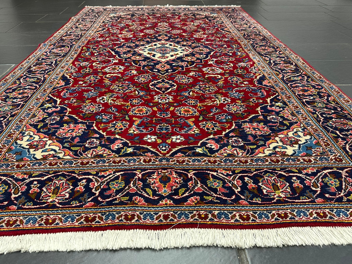 Orientteppich handgeknüpft Keschan Korkwolle 253x150 cm
