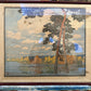 Helene Maß (1871-1955) Original Farbholzschnitt Sonnige Uferlandschaft 50x60cm
