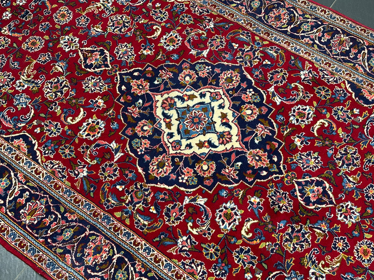 Orientteppich handgeknüpft Keschan Korkwolle 253x150 cm