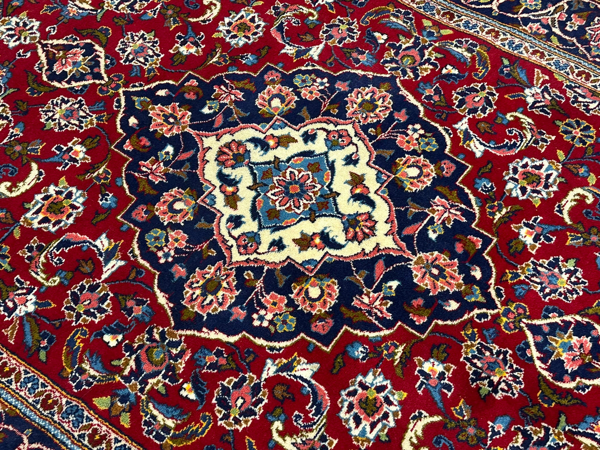 Orientteppich handgeknüpft Keschan Korkwolle 253x150 cm