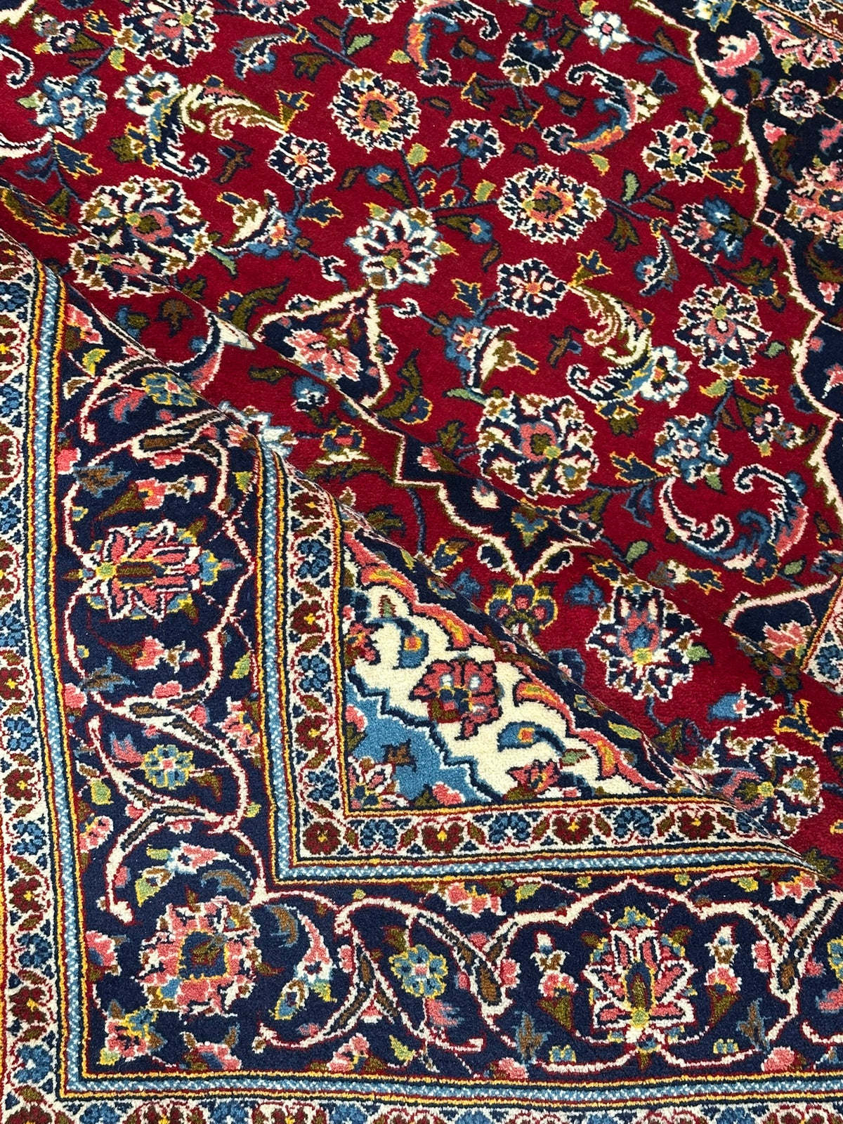 Orientteppich handgeknüpft Keschan Korkwolle 253x150 cm