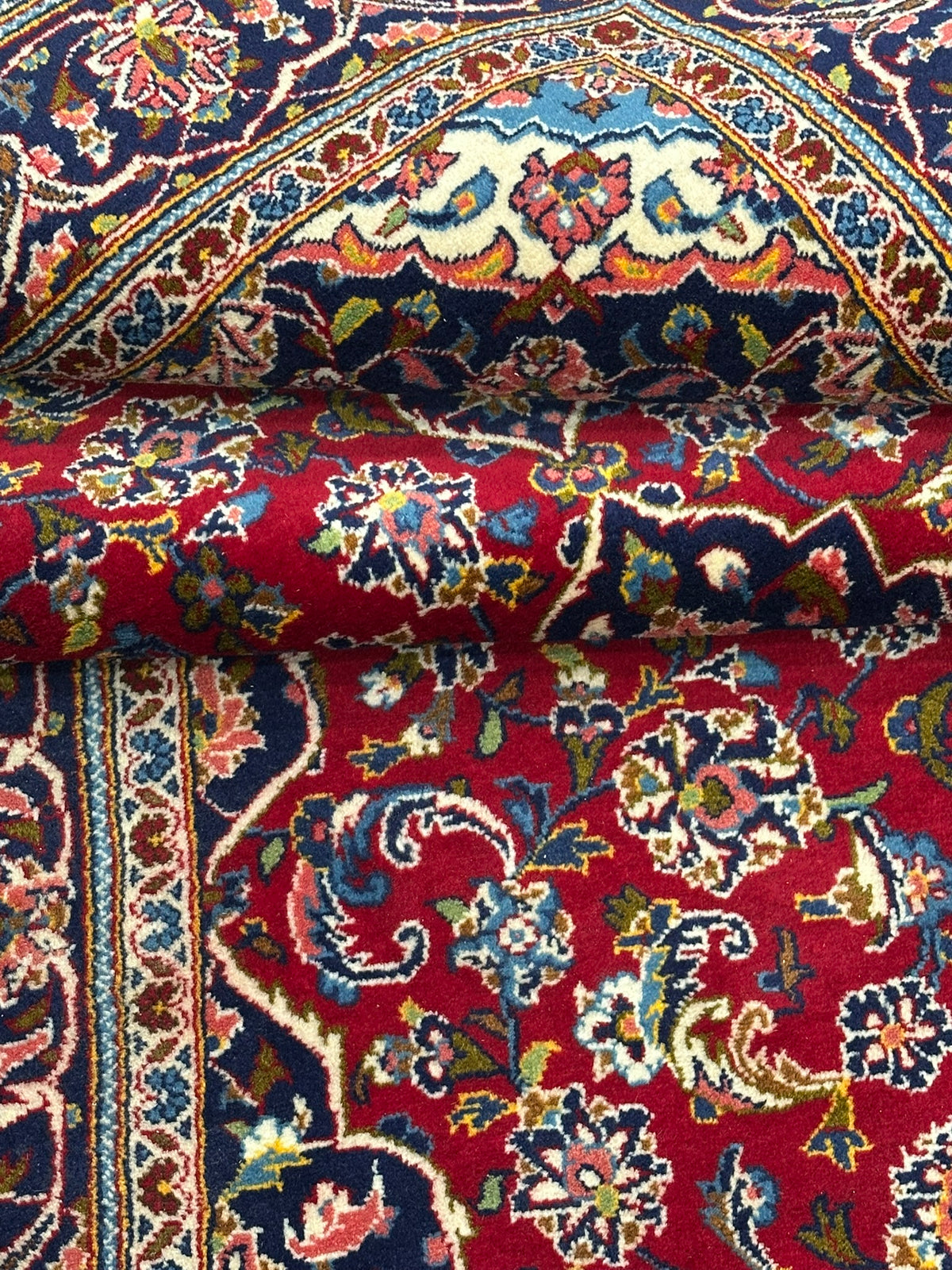 Orientteppich handgeknüpft Keschan Korkwolle 253x150 cm
