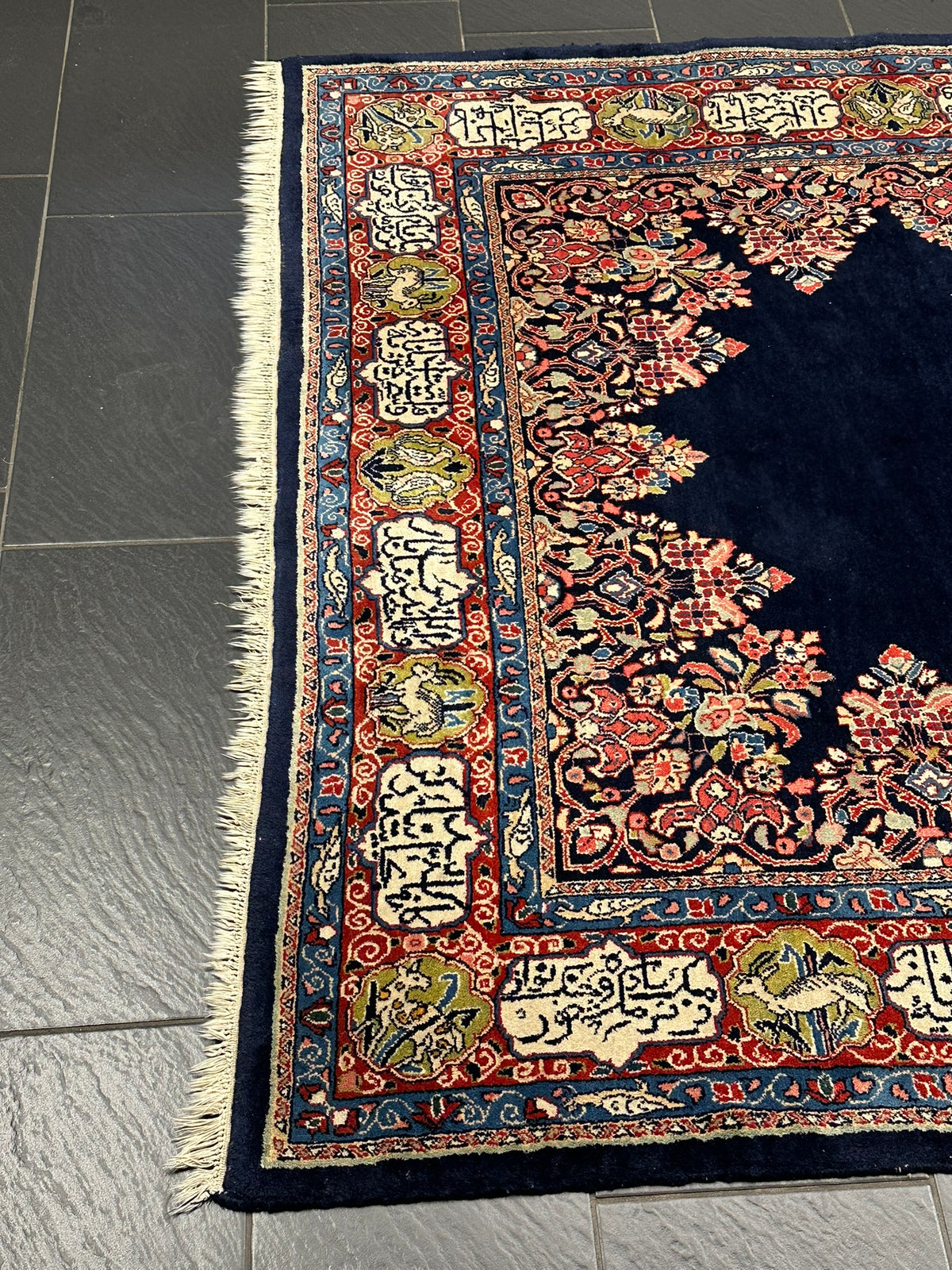Orientteppich handgeknüpft Sarough Wolle signiert Kalligrafie MIT Koran  280x180 cm