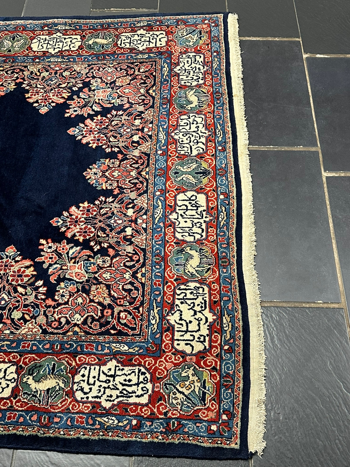 Orientteppich handgeknüpft Sarough Wolle signiert Kalligrafie MIT Koran  280x180 cm