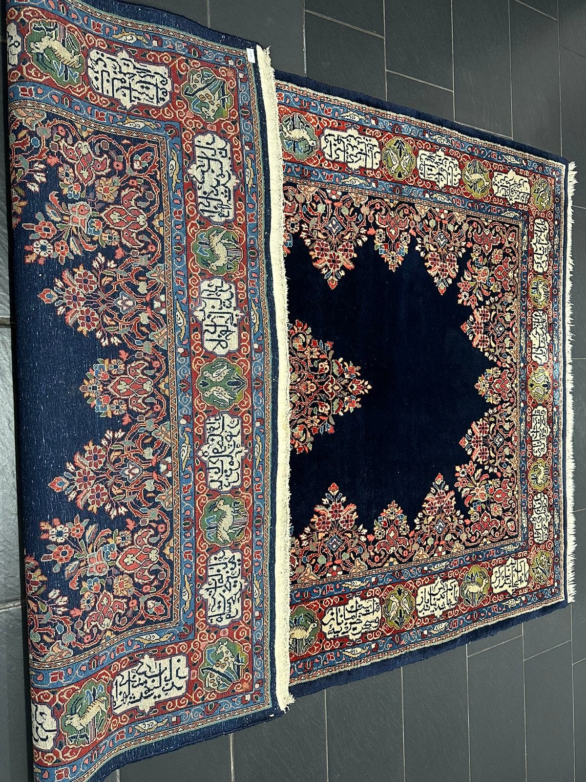 Orientteppich handgeknüpft Sarough Wolle signiert Kalligrafie MIT Koran  280x180 cm