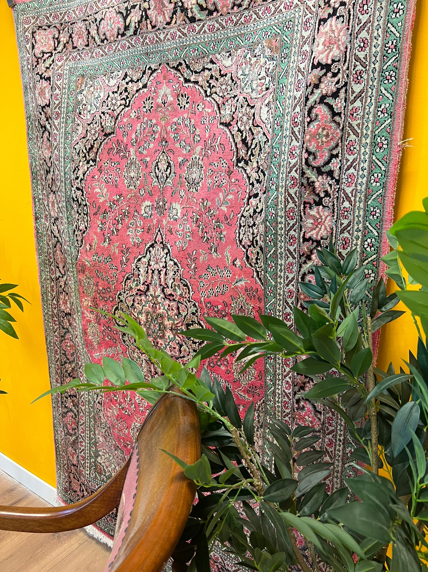 Handgeknüpfter Orientteppich Kaschmir Seiden Ghom 125X180cm