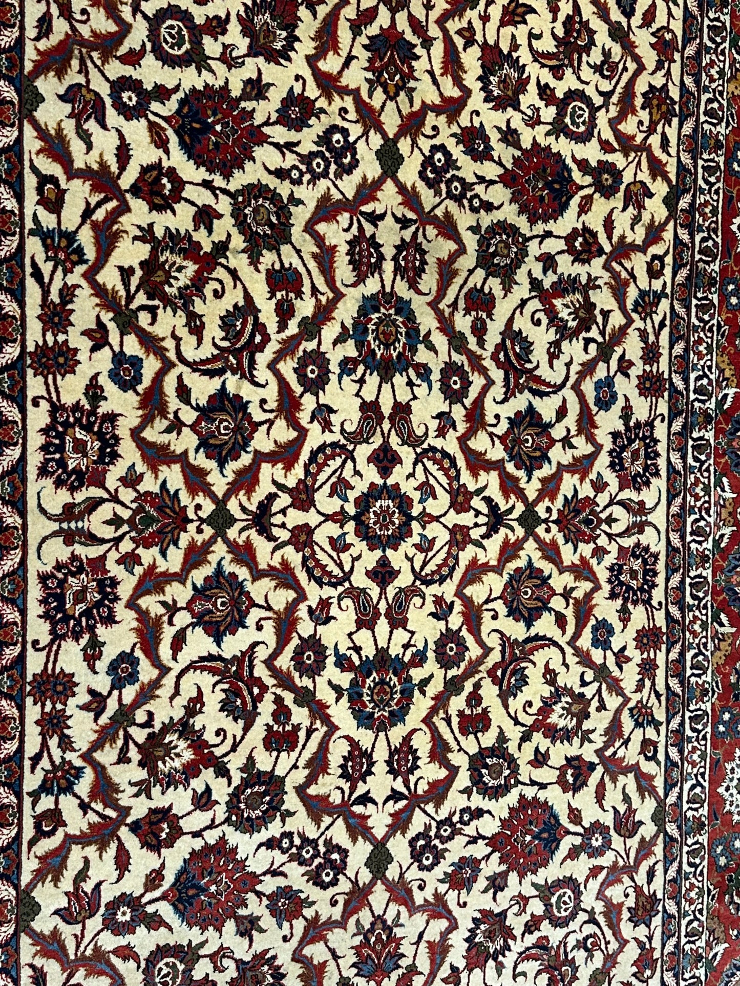 Semi AntikOrientteppich handgeknüpft Isfahan naturfarben 400x275 cm