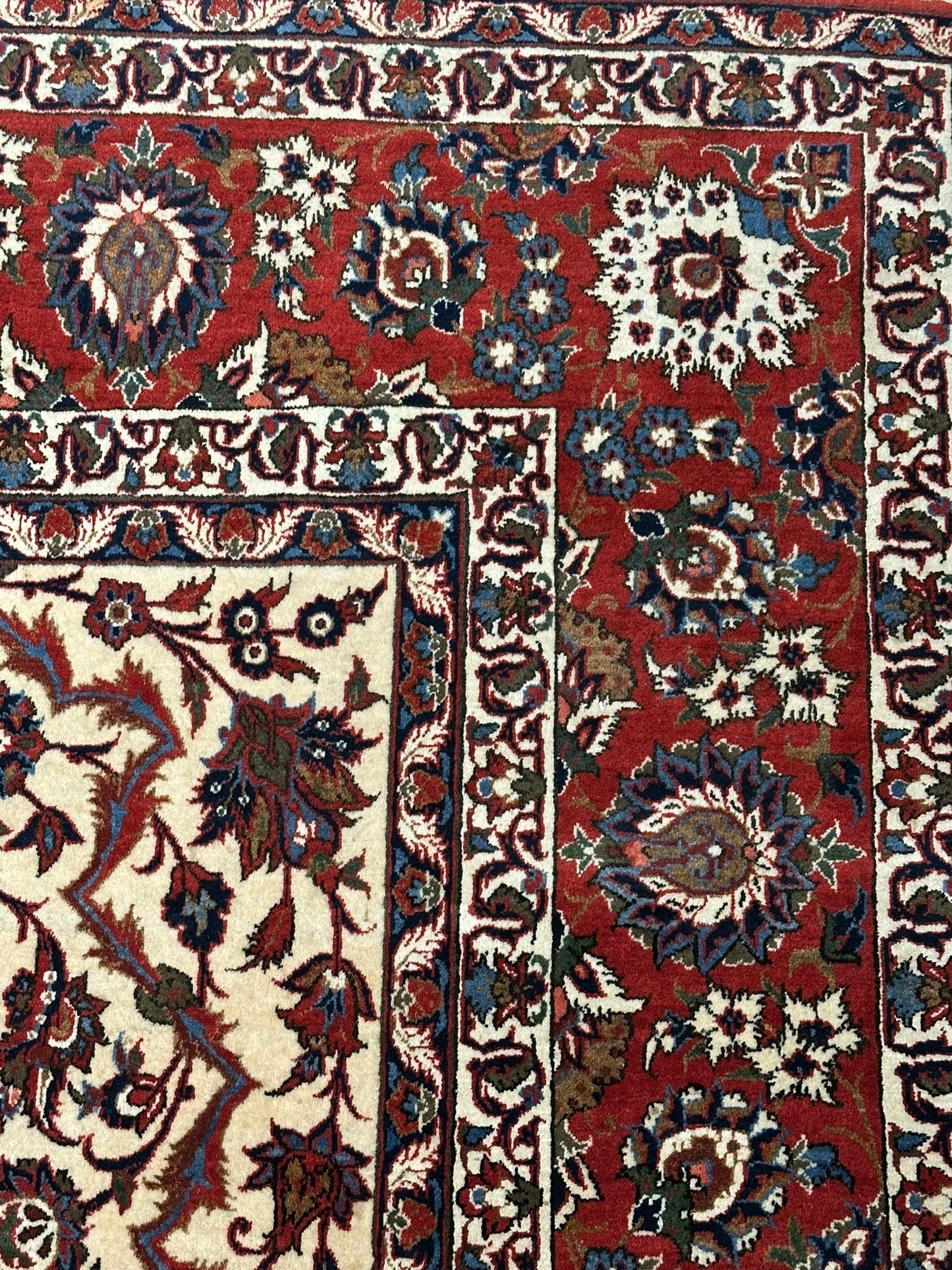 Semi AntikOrientteppich handgeknüpft Isfahan naturfarben 400x275 cm