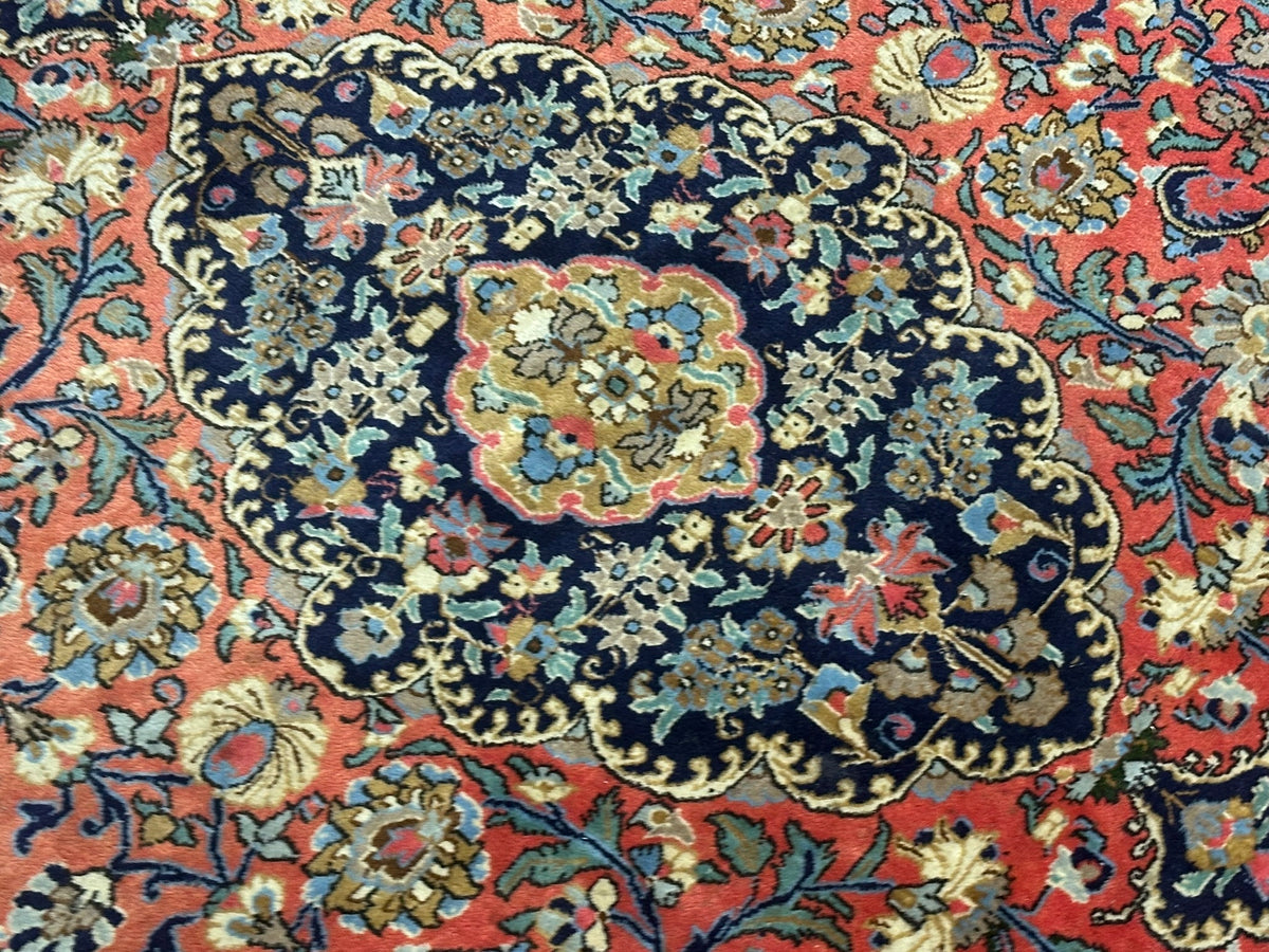 Orientteppich handgeknüpft Ghom Korkwolle fein 210x147 cm