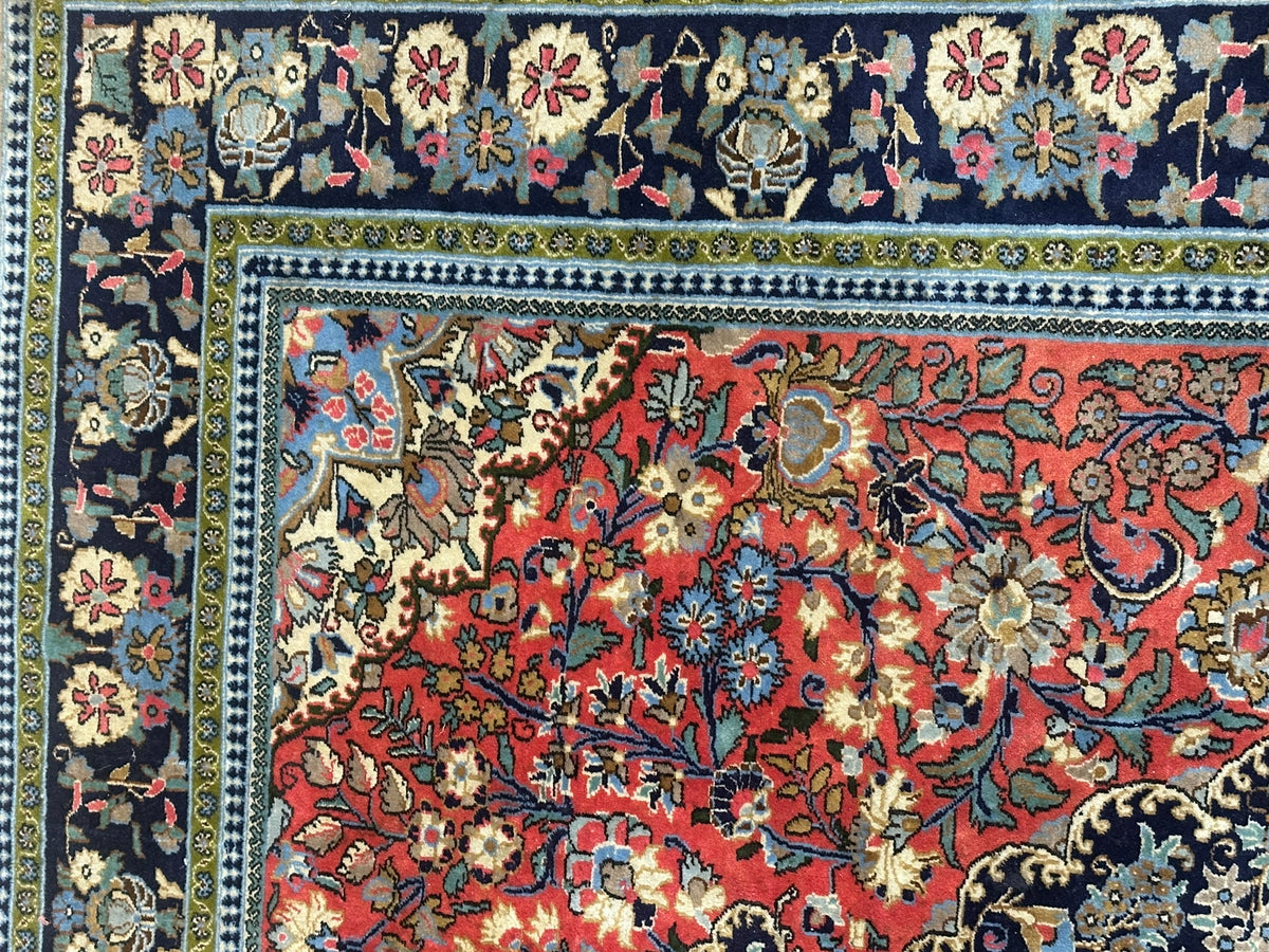 Orientteppich handgeknüpft Ghom Korkwolle fein 210x147 cm