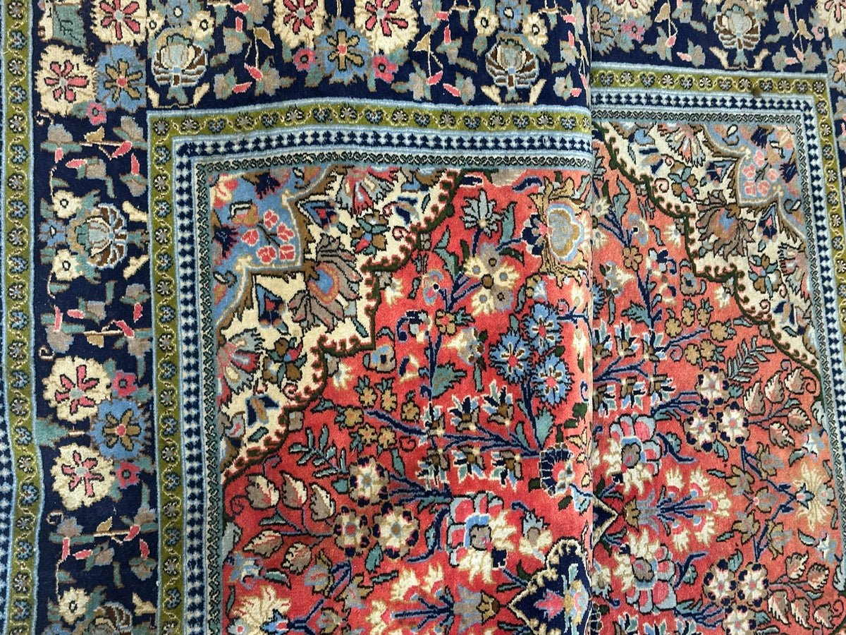 Orientteppich handgeknüpft Ghom Korkwolle fein 210x147 cm