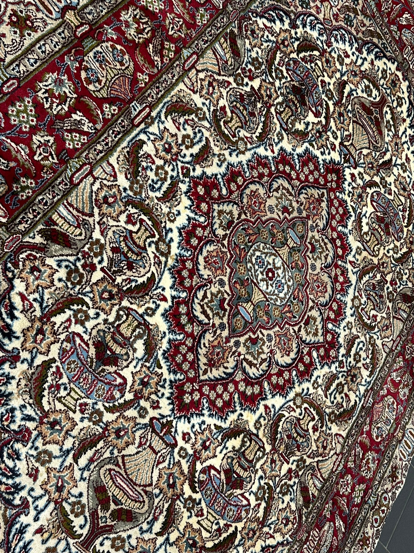 Orientteppich handgeknüpft Bilder vasen Kaschmar 290x200 cm