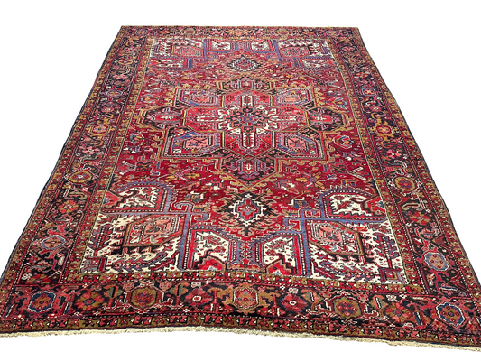 Orientteppich handgeknüpft Heriz Art Deco 370x280 cm