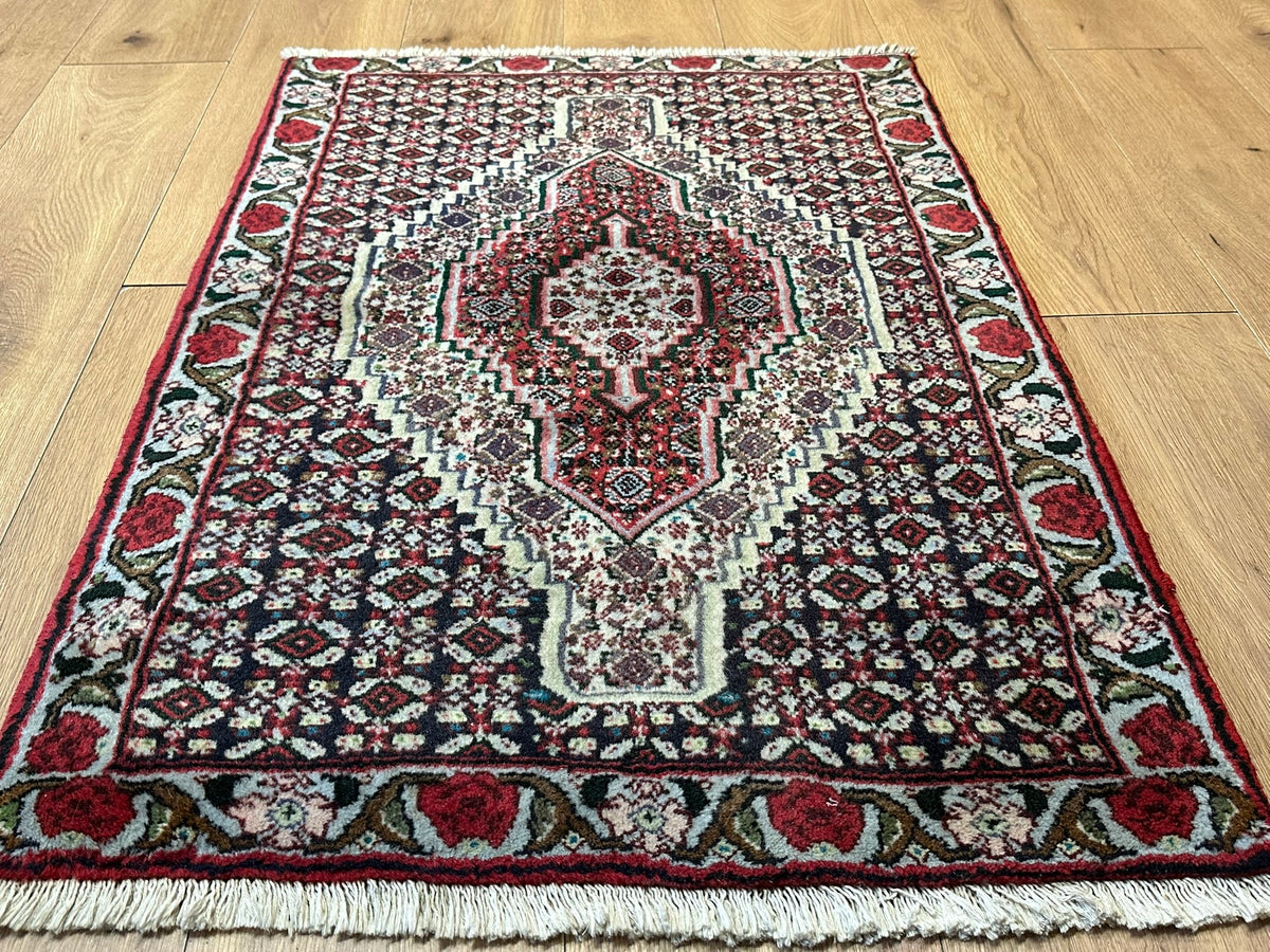 Orientteppich handgeknüpft Senneh Bidjar Wolle 110x74 cm