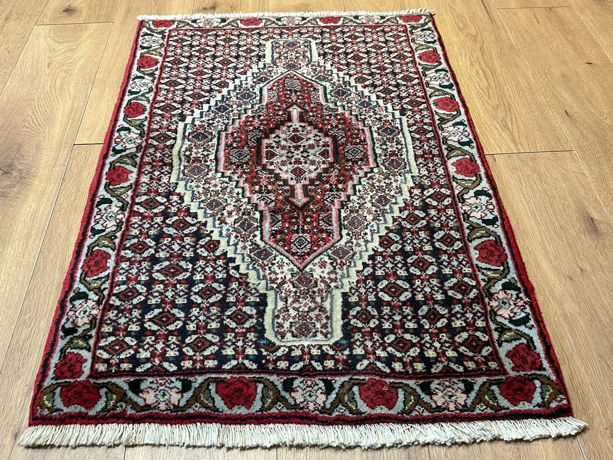Orientteppich handgeknüpft Senneh Bidjar Wolle 110x74 cm