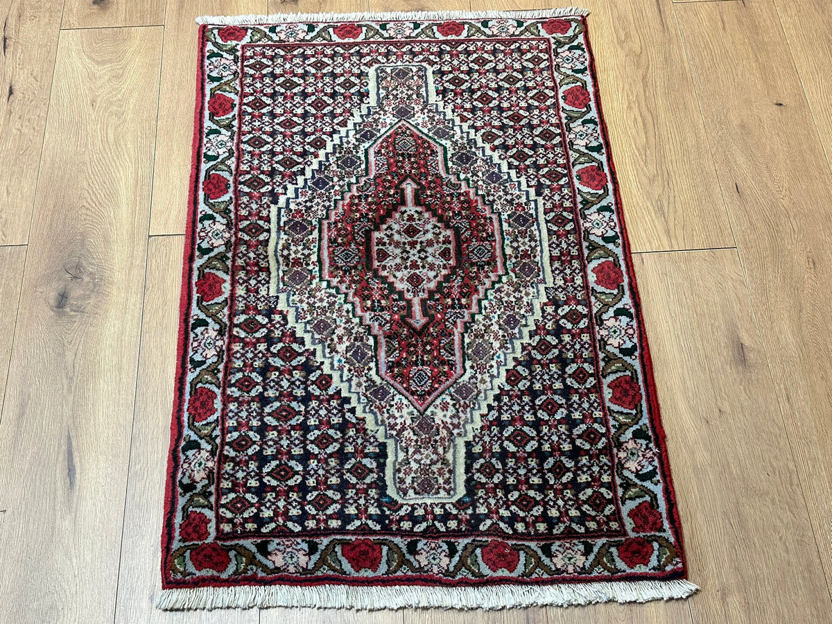 Orientteppich handgeknüpft Senneh Bidjar Wolle 110x74 cm