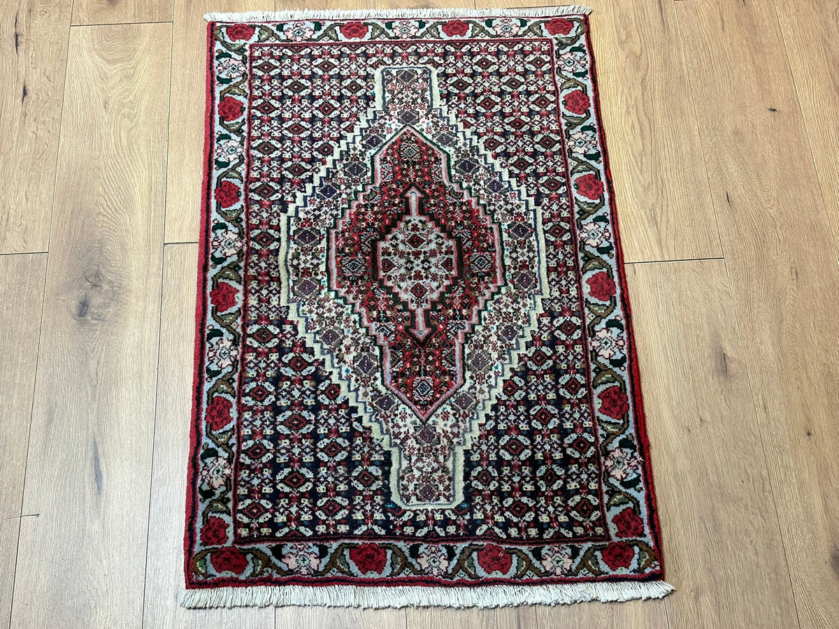 Orientteppich handgeknüpft Senneh Bidjar Wolle 110x74 cm