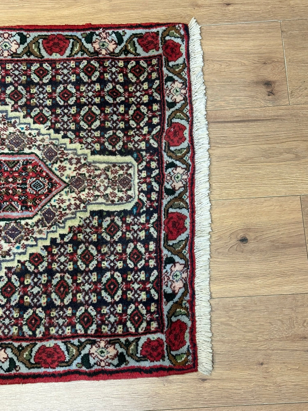 Orientteppich handgeknüpft Senneh Bidjar Wolle 110x74 cm