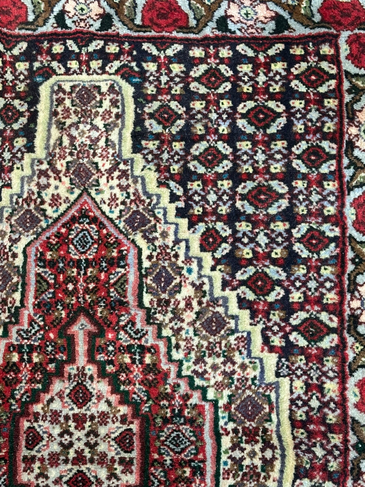 Orientteppich handgeknüpft Senneh Bidjar Wolle 110x74 cm