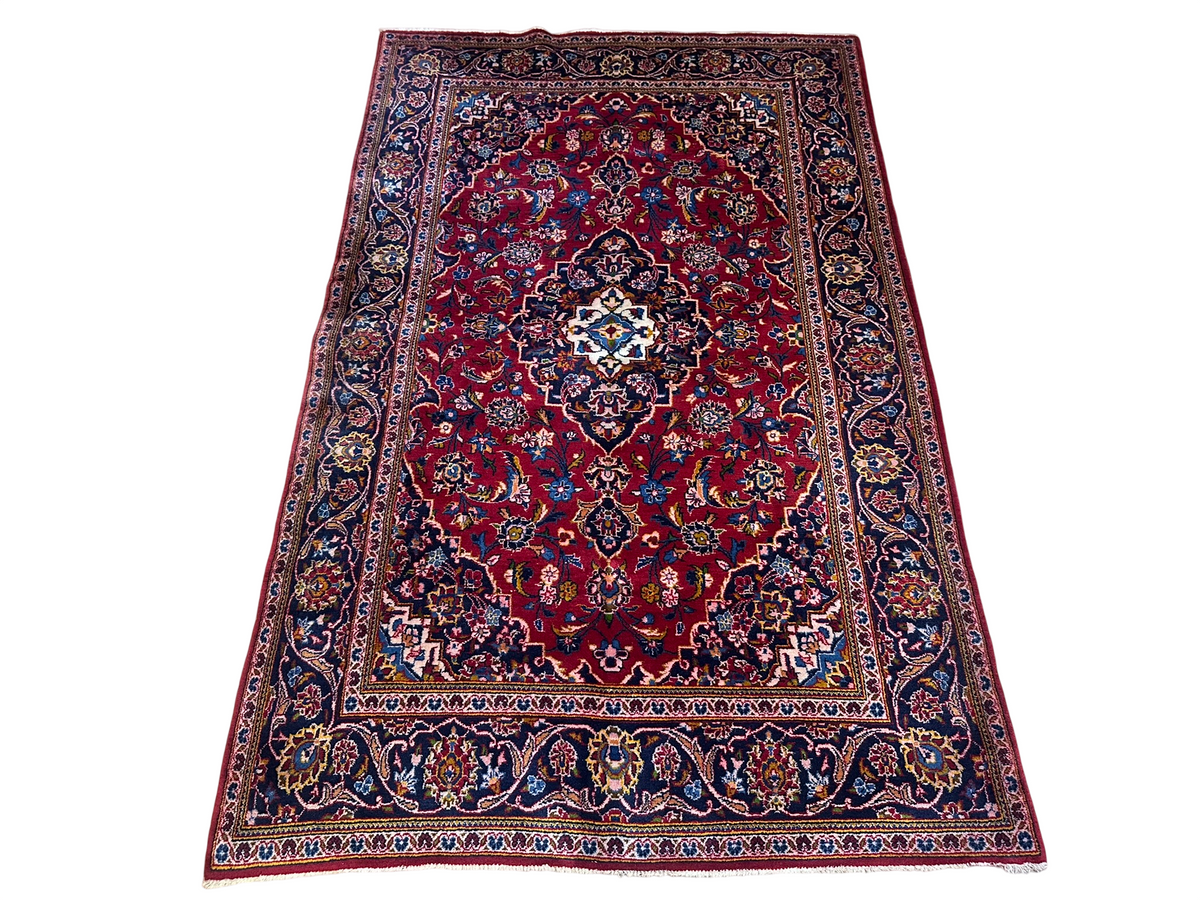 Orientteppich handgeknüpft Keschan Korkwolle 224x140 cm