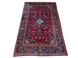 Orientteppich handgeknüpft Keschan Korkwolle 224x140 cm