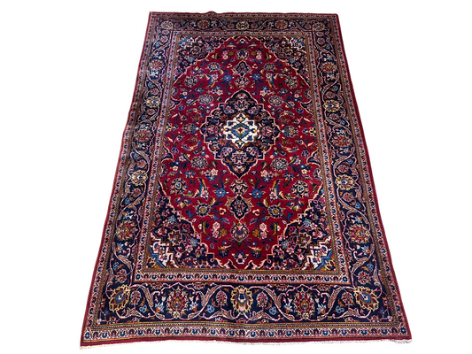 Orientteppich handgeknüpft Keschan Korkwolle 224x140 cm