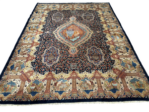 Orientteppich handgeknüpft Bilder Vasen  Kaschmar Unikat 390x295 cm
