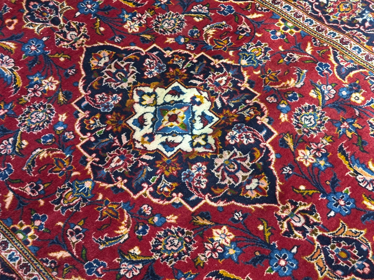 Orientteppich handgeknüpft Keschan Korkwolle 224x140 cm