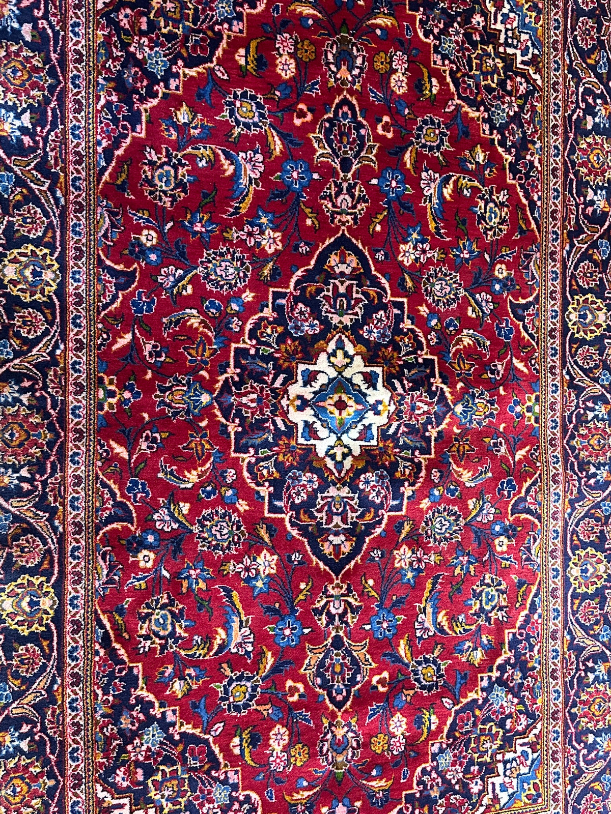 Orientteppich handgeknüpft Keschan Korkwolle 224x140 cm