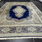 Orientteppich handgeknüpft Kirman Laver Spiegel Medaillon 383x278 cm