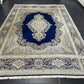 Orientteppich handgeknüpft Kirman Laver Spiegel Medaillon 383x278 cm
