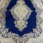 Orientteppich handgeknüpft Kirman Laver Spiegel Medaillon 383x278 cm