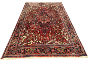 Semi Antik Orientteppich handgeknüpft Heriz Naturfarben 360x240 cm