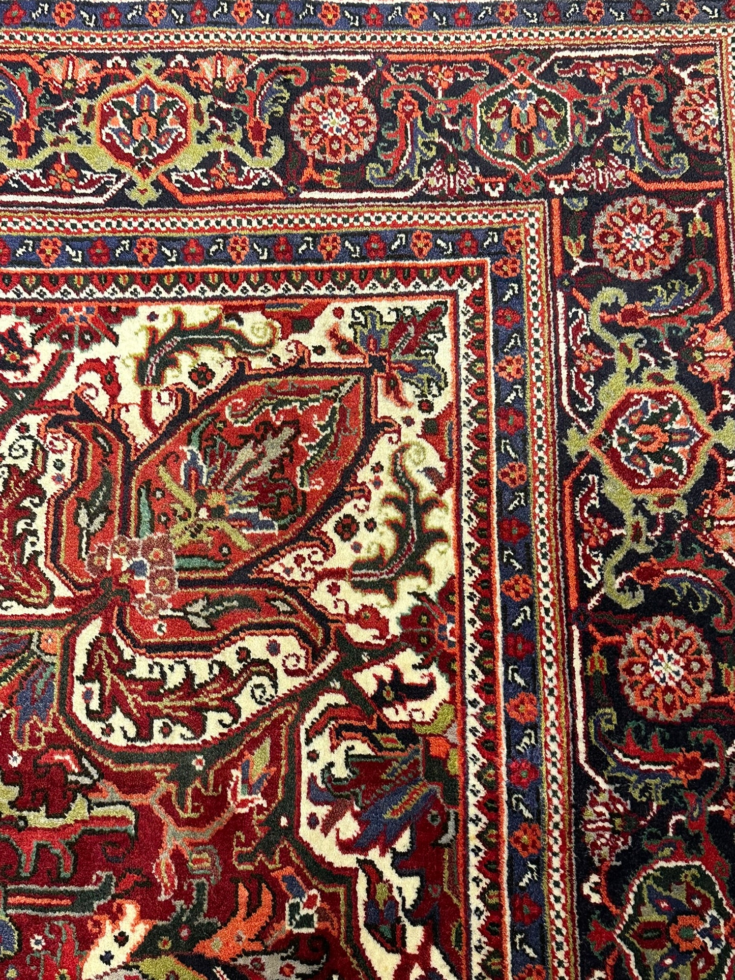 Semi Antik Orientteppich handgeknüpft Heriz Naturfarben 360x240 cm