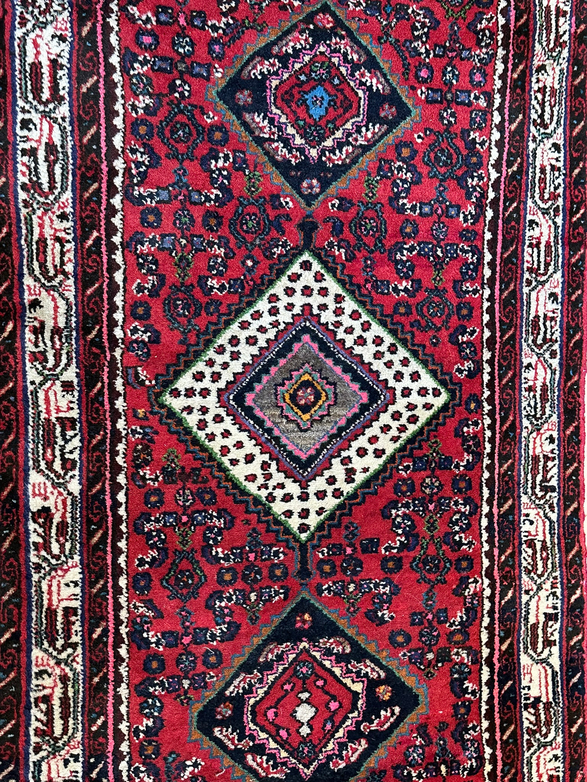 Orientteppich handgeknüpft Hamadan Läufer 310x85 cm