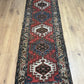 Antiker  Orientteppich handgeknüpft Kazak Läufer selten 290x84 cm