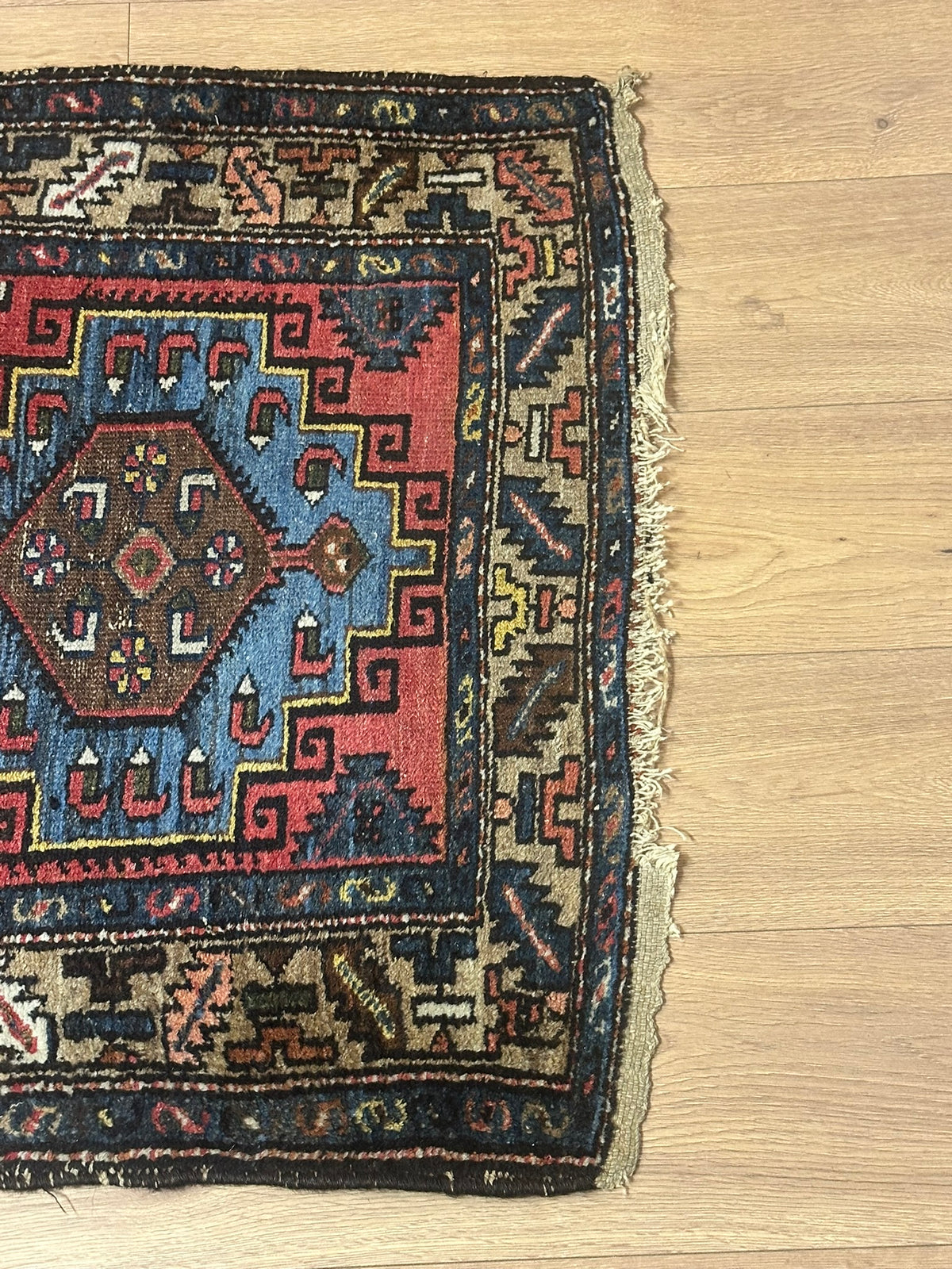 Antiker  Orientteppich handgeknüpft Kazak Läufer selten 290x84 cm