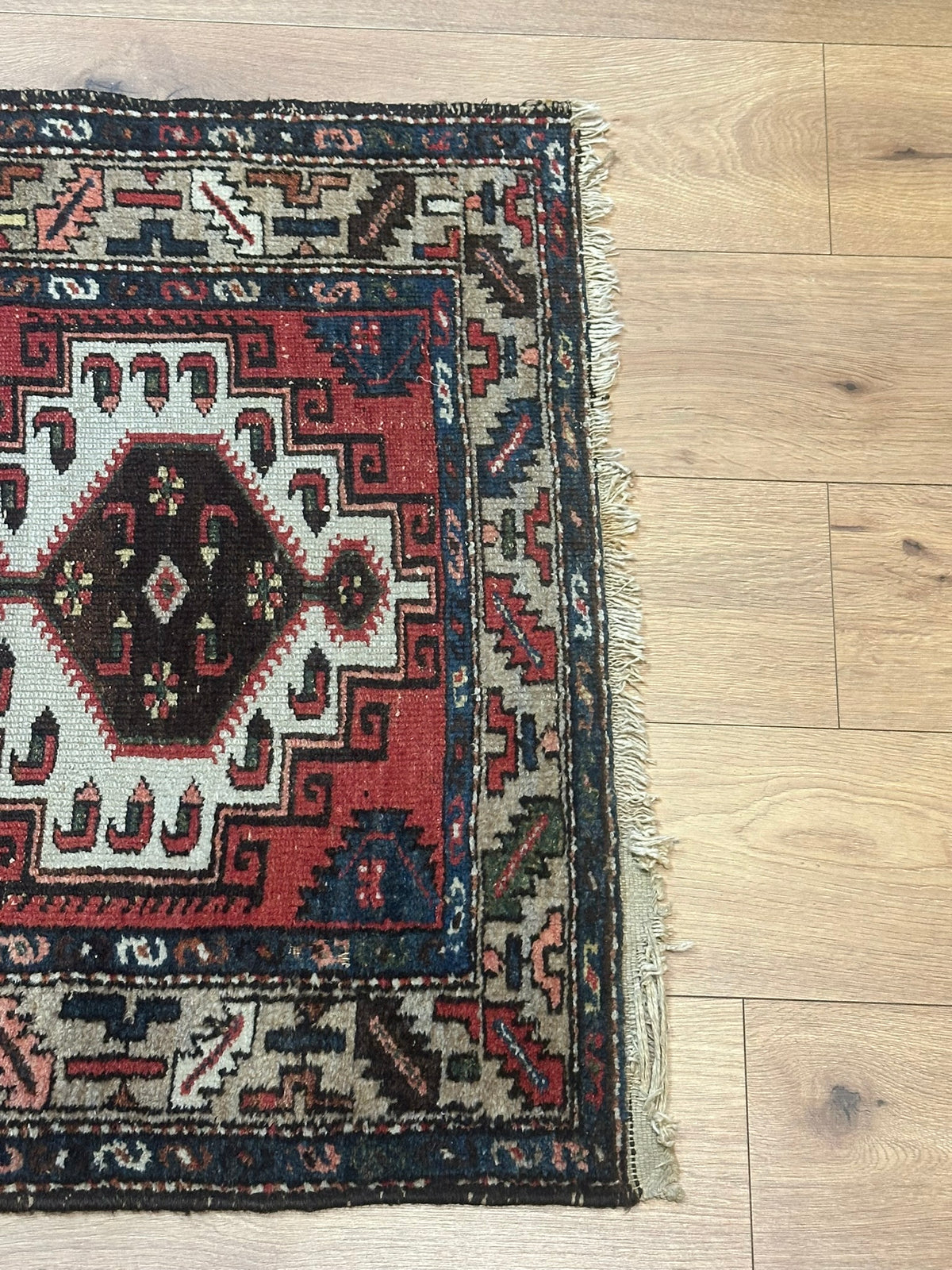 Antiker  Orientteppich handgeknüpft Kazak Läufer selten 290x84 cm