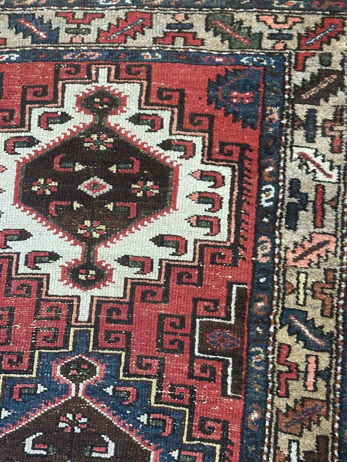 Antiker  Orientteppich handgeknüpft Kazak Läufer selten 290x84 cm