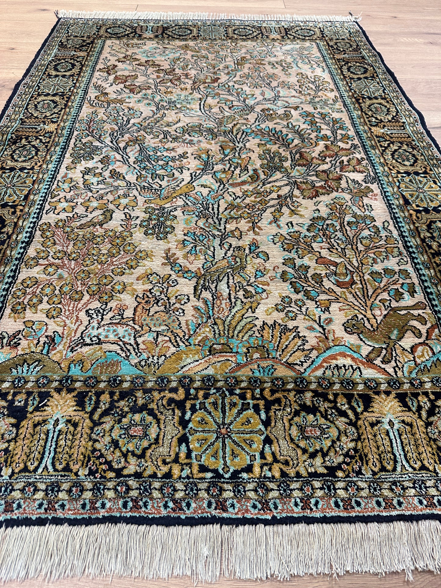 Handgeknüpfter Perser Orientteppich Ghom Seidenteppich 160x105cm