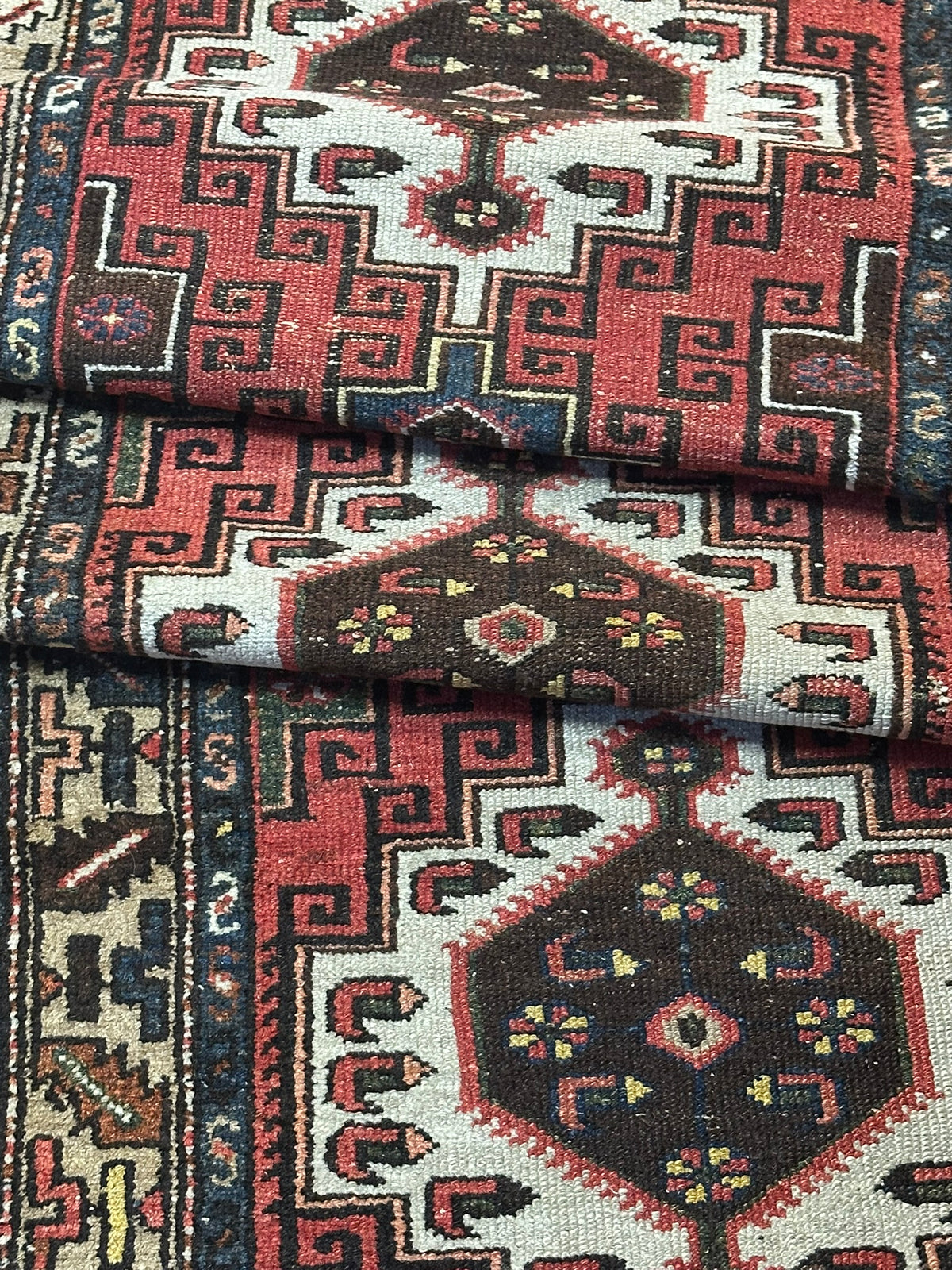 Antiker  Orientteppich handgeknüpft Kazak Läufer selten 290x84 cm
