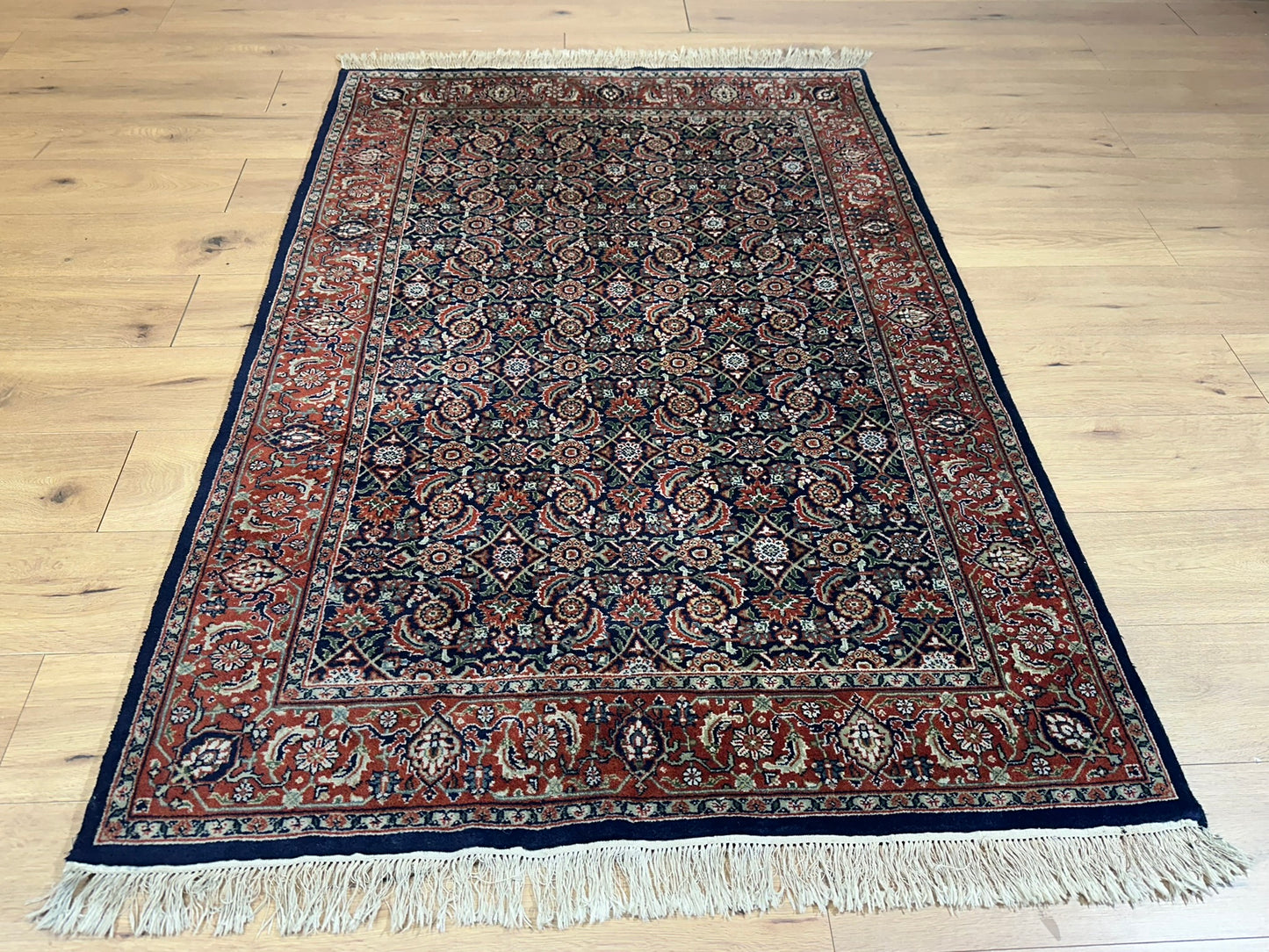   Orientteppich handgeknüpft Bidjar Herati 180x124 cm