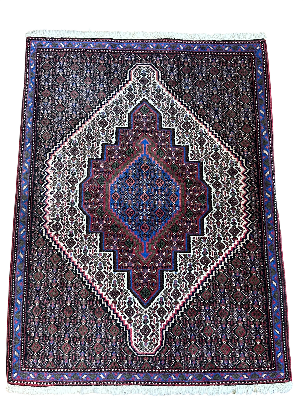 Orientteppich handgeknüpft Bidjar Senneh Wolle 100x75 cm
