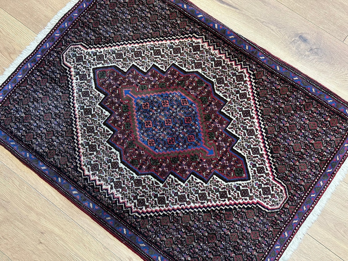 Orientteppich handgeknüpft Bidjar Senneh Wolle 100x75 cm