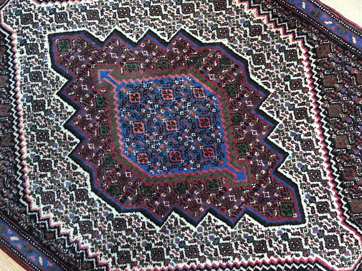 Orientteppich handgeknüpft Bidjar Senneh Wolle 100x75 cm