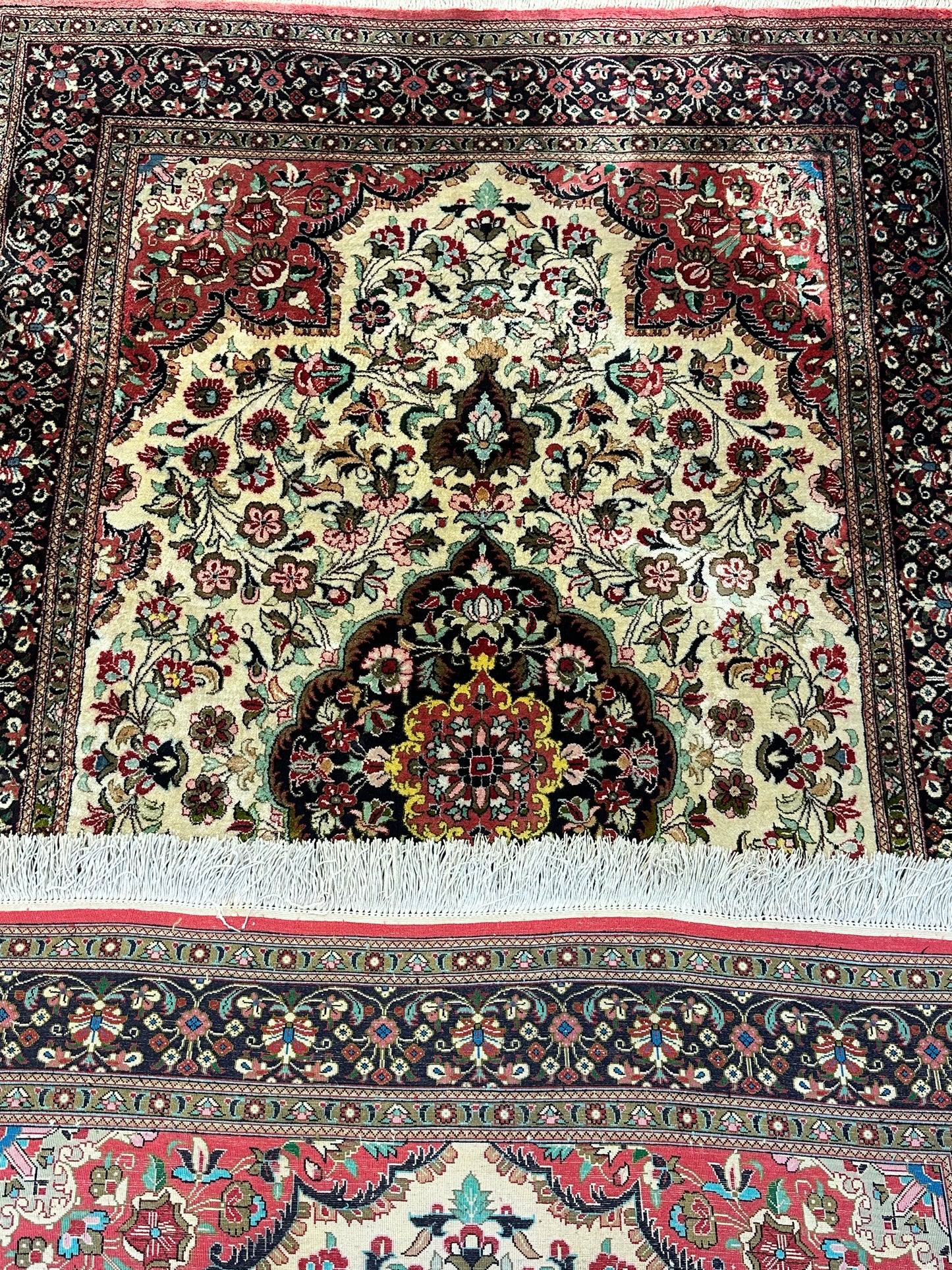 Handgeknüpfter Perser Orientteppich Ghom Seidenteppich 155x100cm