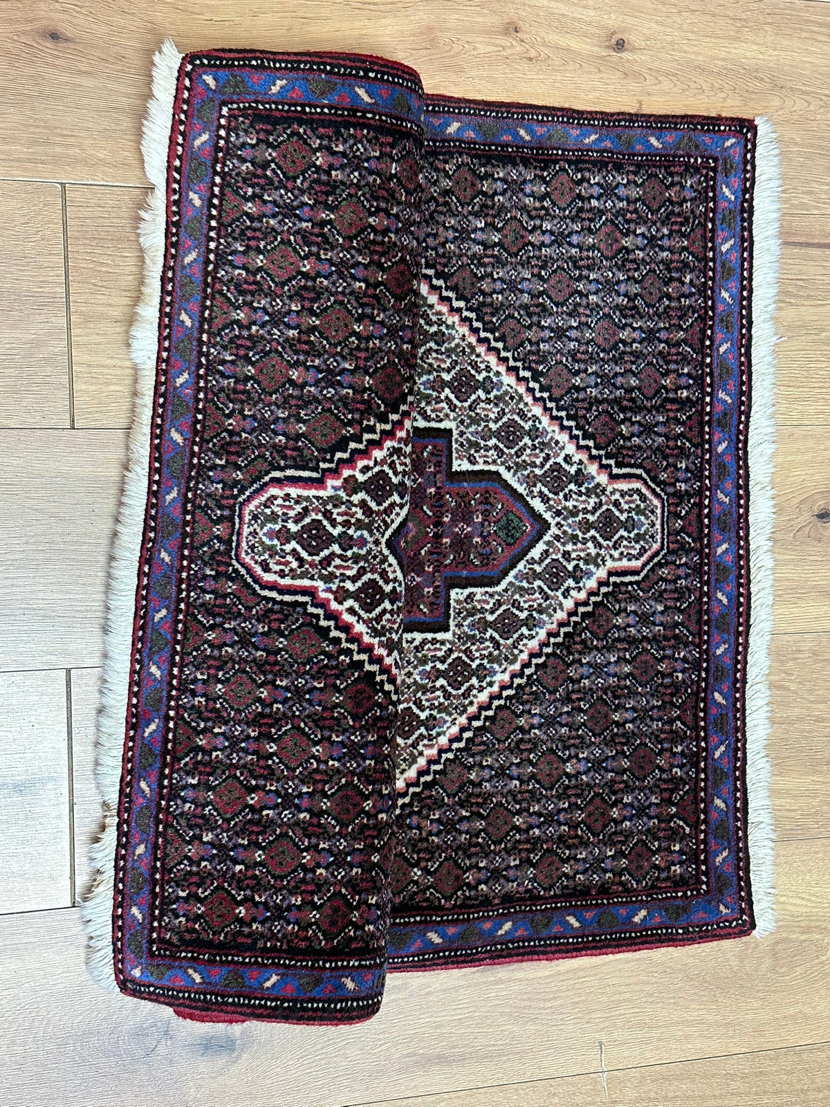 Orientteppich handgeknüpft Bidjar Senneh Wolle 100x75 cm